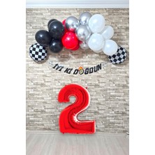 Pekshop Yarış Temalı Doğum Günü Parti Seti 100cm Doğum Günü Süsleme Seti