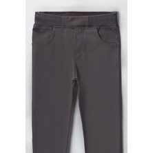 Lusana 8434 11-15 Yaş Erkek Füme Beli Lastikli Okul Pantolonu