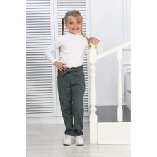 Lusana 3033 9-13 Yaş Kemerli Cepli  Pantolon