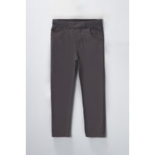 Lusana 8334 6-10 Yaş Erkek Beli Lastikli Füme Okul Pantolonu