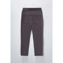 Lusana 8334 6-10 Yaş Erkek Beli Lastikli Füme Okul Pantolonu