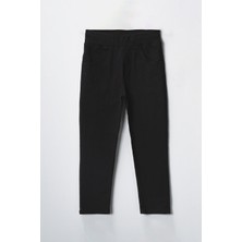 Lusana  8332 6-10 Yaş Erkek Beli Lastikli Siyah Okul Pantolonu