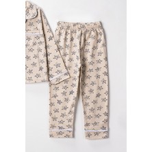 Lusana 0050 5-8 Yaş Yıldız Desenli  Pijama Takım