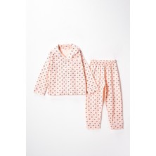 Lusana 0053 5-8 Yaş Çiçek Desenli Pijama Takım