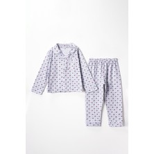 Lusana 0053 5-8 Yaş Çiçek Desenli Pijama Takım