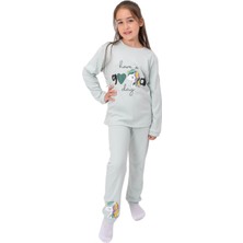 Lusana 5082 7-10 Yaş Good Unıcorn Baskılı  Pijama Takım