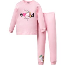 Lusana 5082 7-10 Yaş Good Unıcorn Baskılı  Pijama Takım
