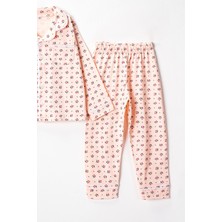 Lusana 0047 9-12 Yaş Yakalı Çiçekli Pijama Takım