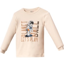 Lusana 5079 10-13 Yaş Lets Play Baskılı  Pijama Takım