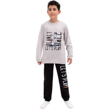 Lusana 5079 10-13 Yaş Lets Play Baskılı  Pijama Takım