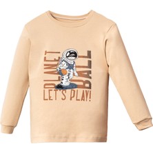 Lusana 5079 10-13 Yaş Lets Play Baskılı  Pijama Takım
