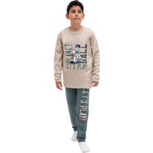 Lusana 5078 7-10 Yaş Lets Play Baskılı  Pijama Takım