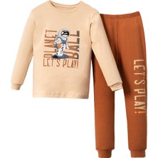 Lusana 5078 7-10 Yaş Lets Play Baskılı  Pijama Takım