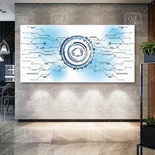 SML Tablo Elektrik Beyin Devresi Yapay Zeka Elektronik Işlemci Transistör Enine Yatay Kanvas Tablo