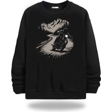 Gölge Stor Motorcycles Bisiklet Yaka Unisex Sweatshirt 21