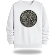 Gölge Stor Motorcycles Bisiklet Yaka Unisex Sweatshirt 887