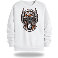 Gölge Stor Motorcycles Bisiklet Yaka Unisex Sweatshirt 264