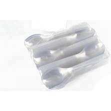 Zenpak Plastik Kaşık 100 Adet 1. Kalite Lüks Şeffaf Kaşık Sert Kalın