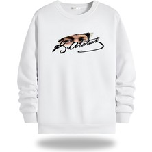 Gölge Stor Atatürk Görselli Bisiklet Yaka Unisex Sweatshirt 758