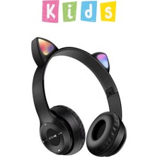 Noriyen Unisex Premium Kids Serisi Işıklı Kedi Kulaklık Kablosuz Bluetooth Kedili Çocuklar Için Kulaklık P47M Rgb Cat Kulaklık