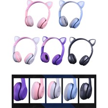 Noriyen Unisex Premium Kids Serisi Işıklı Kedi Kulaklık Kablosuz Bluetooth Kedili Çocuklar Için Kulaklık P47M Rgb Cat Kulaklık