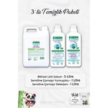 Green Clean Likit Sabun 5 Lt, Sensitive Çamaşır Deterjanı 1 Lt, Sensitive Yumuşatıcı 1 Lt ve Rosıe