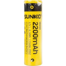 Sunkko 18650 3.7 Volt 800 Mah 1'li Şarj Edilebilir Pil