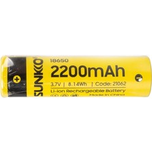 Sunkko 18650 3.7 Volt 800 Mah 1'li Şarj Edilebilir Pil