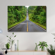 Gaagart Tekli Yatay Kanvas Duvar Tablosu Uzun Yol ve Ağaçlar