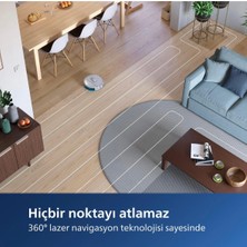 Philips 4000PA Ultra Otomatik Emiş Güçlü Hepa Filtreli Islak Kuru ve Mop Özellikli Robot Süpürge, 220DK, Halı Algılamalı Premium Robot Süpürge, Onerous Lambader Hediye