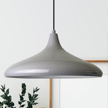 Modern Metal Sarkıt, Salon, Hol, Mutfak Avizesi, Gri Renk Metal Avize, 36 cm Çapında Metal Avize