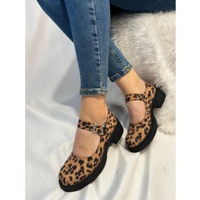 Hco Shoes Kadın Kemer Detaylı Casual Leopar Laofer