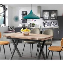 Modern Metal Sarkıt, Salon, Hol, Mutfak Avizesi, Turkuaz Renk Metal Avize 36 cm Çapında Metal Avize