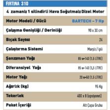 Dalaz Fırtına  7 Hp Dizel Çapa Makinası Marşlı FTN310