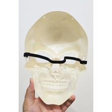Atölye Mi Beyaz Parlak Kuru Kafa Halloween Maske Cadılar Bayramı Kurukafa Maske