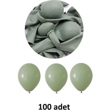 Atölye Mi Küf Yeşili Balon 12" - 30 cm Lateks Küf Yeşili Renk Balon 100'LU Paket