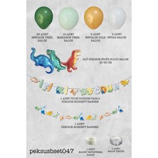 Pekshop Dinozor Konsept Doğum Günü Balon Zinciri Dinozor Folyo Balonlar