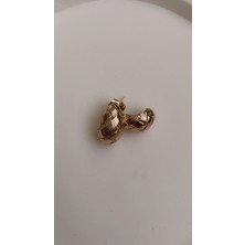 Liva Accessories Altın Kaplama Şık Damla Hasır Desenli Roze Altın Renkli Küpe, Kararmaz, Anti-Alerjik