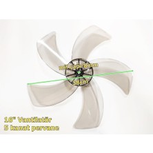 Sern Vals Df 16 Std Modele Uyumlu Vantilatör Pervanesi 16INÇ 5 Kanat 38CM Füme Renk Pls