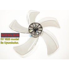 Sern Süsler SV 1620 Modele Uyumlu Vantilatör Pervanesi 16inç 5 Kanat 38Cm Füme Renk PLS