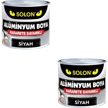 Isıya Dayanıklı 2 Adet Alüminyum Yaldız Boya Siyah 125 Ml. 2 li Paket