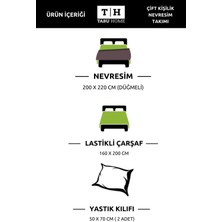 Tabu Home Ranforce Ayıcıklı Kalpli Çarşafı Lastikli Çift Kişilik Nevresim Takımı