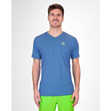 Bidi Badu Crew Inside Out V-Neck Tee - Blue, Neon Green