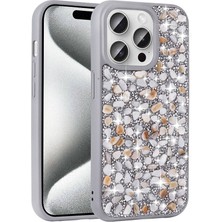 ZORE Apple iPhone 15 Pro Kılıf Parlak Taşlı Tasarım Zore Linea Diamond Kapak
