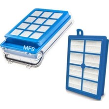 MFS Philips Xb 9125/07 Marathon Ultimate Uyumlu Hepa Filtre Seti ve Arka Şeffaf Kapak