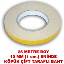 Rumuse Çift Taraflı İçi Köpüklü Bant (25 Metre Uzunlukta 10 Mm-1 Cm Eninde)