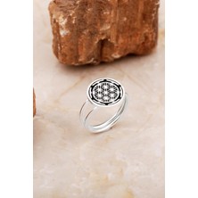 Sümer Telkari Yaşam Çiçeği Elişi Gümüş Yüzük 5882