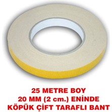 Rumuse Çift Taraflı Içi Beyaz Köpük Bant 25 Metre Uzunlukta (20 Mm-2 Cm) Enindedir