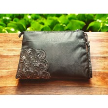 Vertiginoso Gümüş Boncuk Işlemeli Kadın Portföy Clutch El Çantası