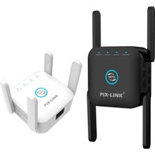 Pix-Link LV-WR24Q 5DBI 4 Anten 2.4GHz 300Mbps Repeater Acces Point Kablosuz Menzil Genişletici